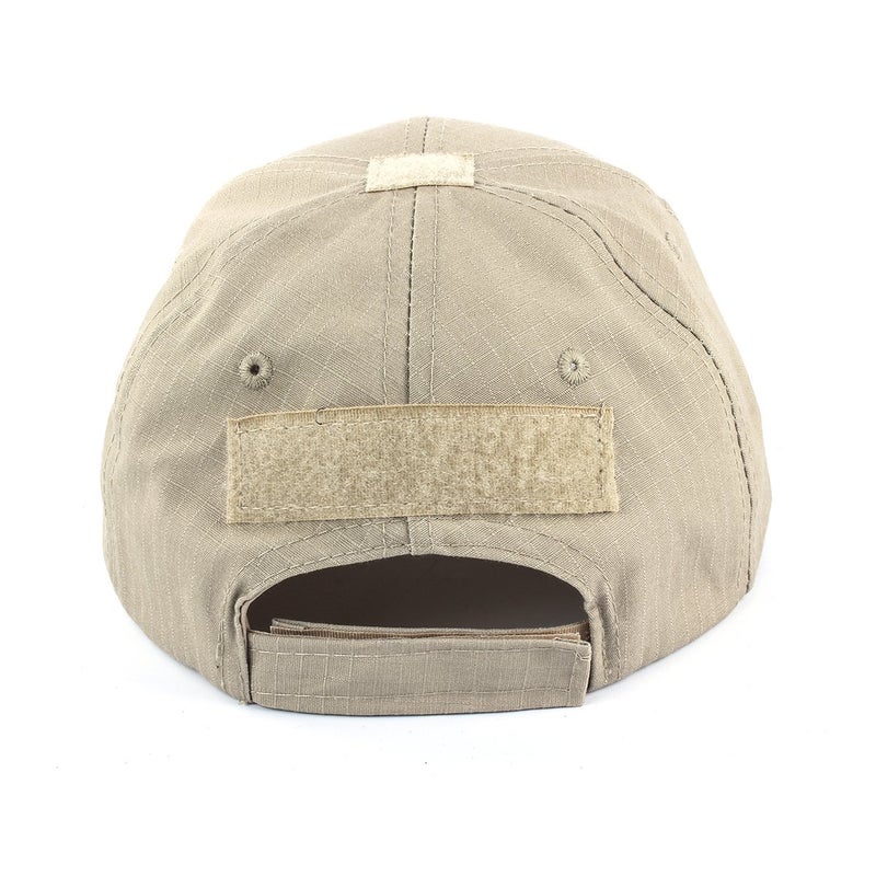 GES Tactical Hat for Men with 2 Pieces Military Patches, Adjustable Operator Hat with USA Flag/Dont Tread, American Flag Hat for Men Work, Gym, Hiking and More (Khaki Cap) - Image 4